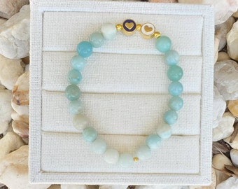 Pulsera de corazón con cuentas, pulseras personalizadas mamá + yo, pulsera de madre personalizada, regalo personalizado para mamá, regalo para abuela