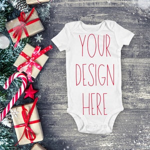 Onesie White Mockup, Bodysuit Mockup, Carters, Gerber, Christmas Onesie Mockup