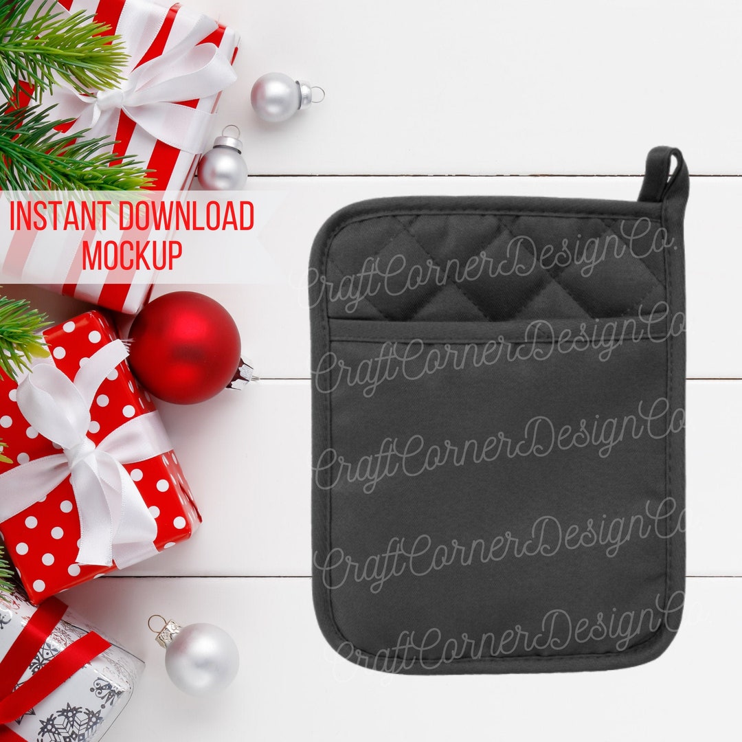 Christmas Pot Holder Mockup Grey Pot Holder Mockup Home Etsy