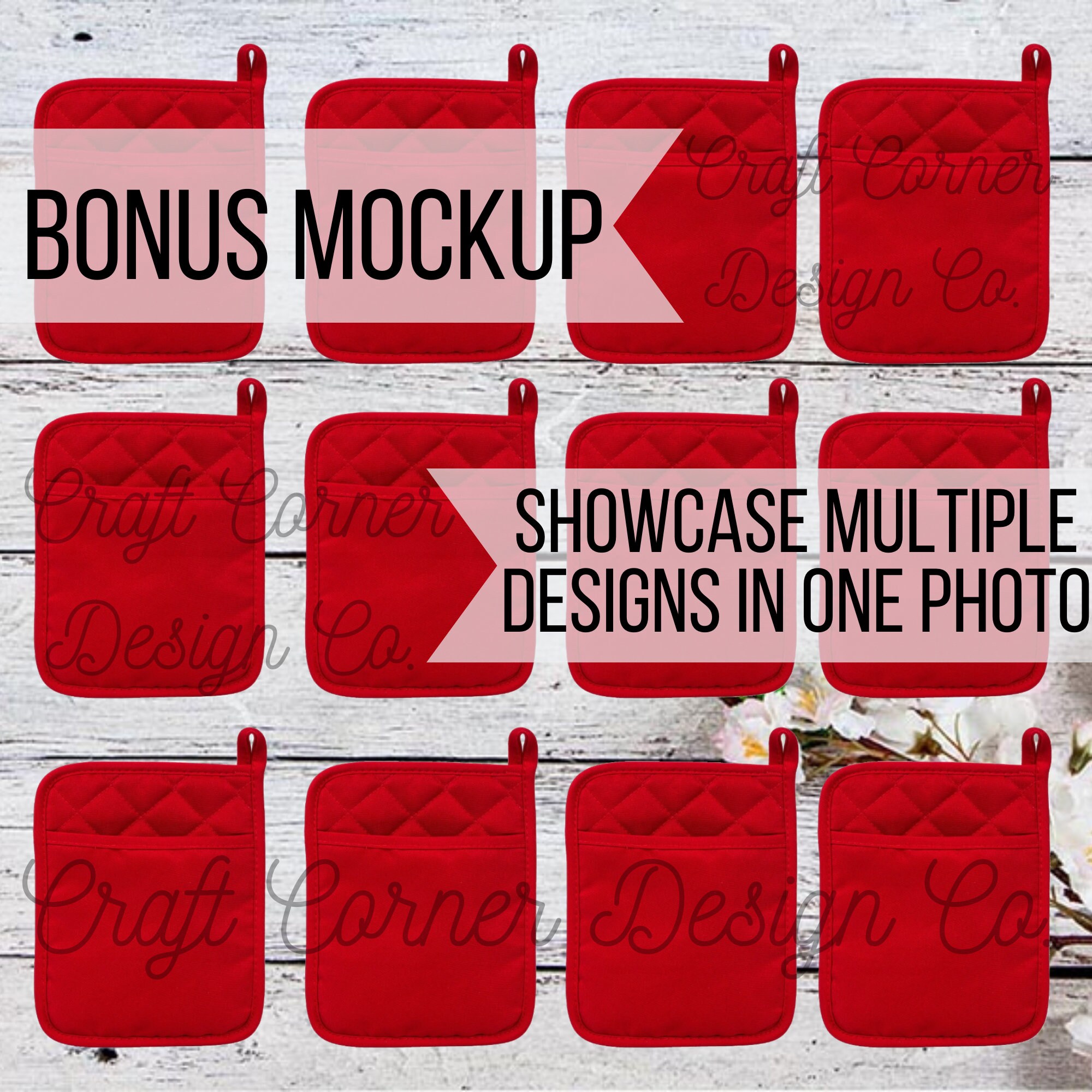 Pot Holder Mockup Bundle Set of 4 Mockups Plus Free Bonus - Etsy