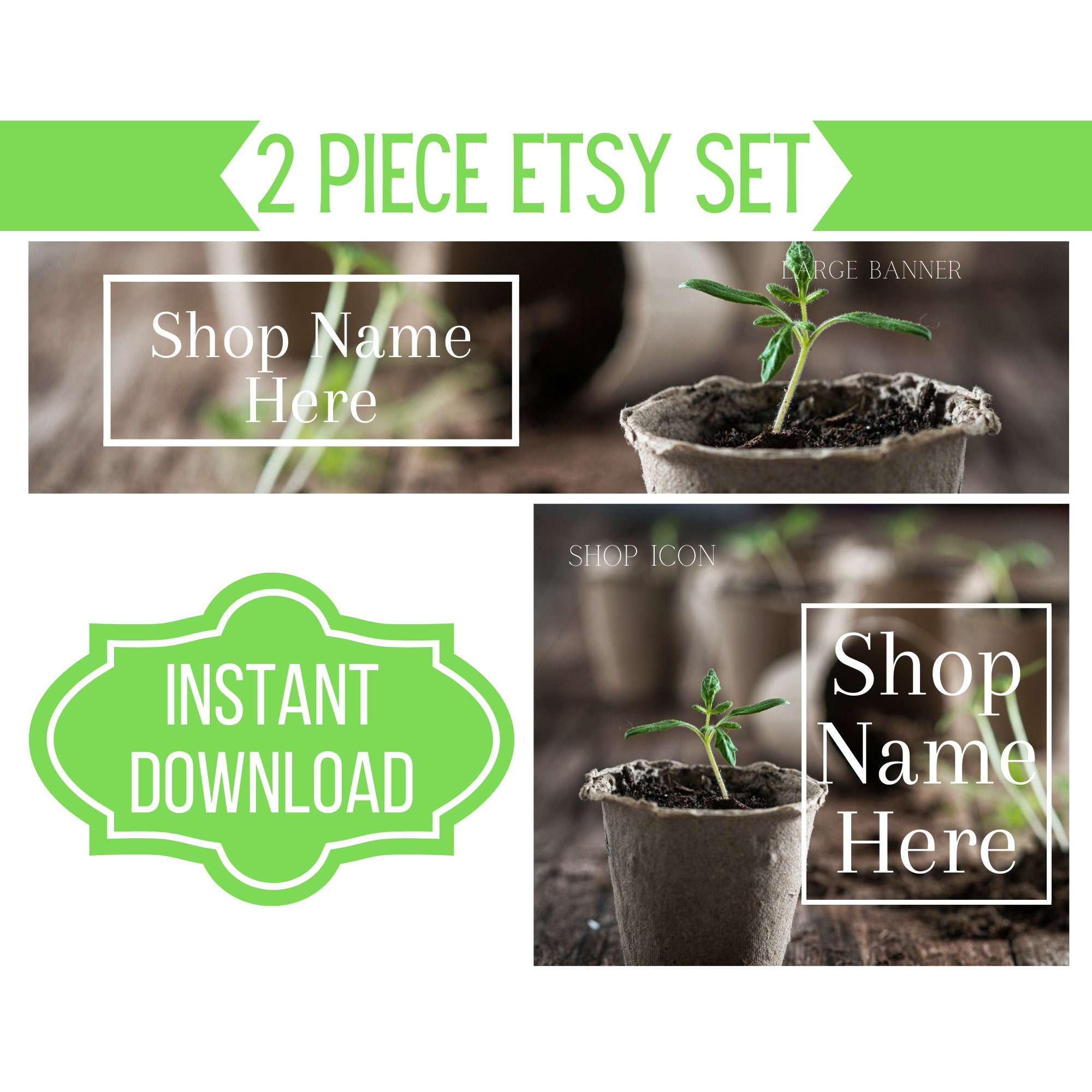 Etsy Banner Set Plant and Seedling Etsy Set Large Banner Etsy