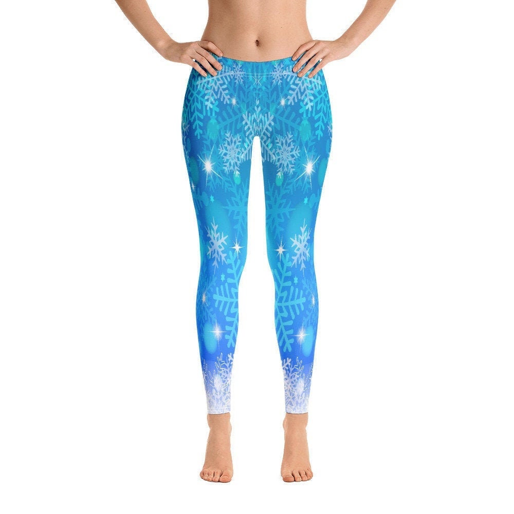 Snow Leggings With Baby Blue Snowflake 