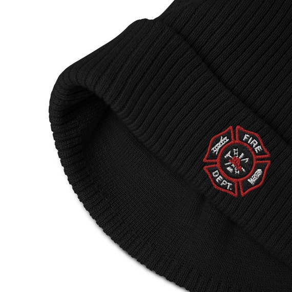 Firefighter Ribbed Beanie Embroidered 
