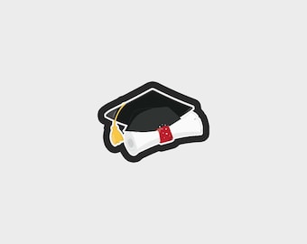 Cortador de galletas con birrete y diploma para niños de graduación (archivos STL, 5 tamaños) / Archivo de cortador de galletas de graduación / Descarga digital únicamente