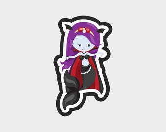 Diy Vampir Meerjungfrau Umhang Cookie Cutter .STL-Dateien - 5 Größen | Vampir-Halloween-Cookie Cutter-Datei | Digitaler Download