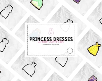 Prinzessin Kleider Cookie Cutter .STL Dateien Set: 8 Dateien | DIY Backen (Digitaler Download)