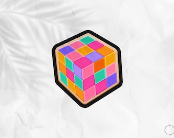 Puzzle Würfel Nostalgie 90er Jahre Ausstechform .STL Datei: DIY Backen (Digitaler Download)