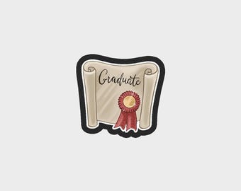 Cortador de galletas de diploma de graduación (DIY) Archivos .STL - 5 tamaños / Archivo de cortador de galletas de graduación / Descarga digital SOLAMENTE