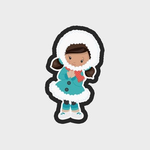 Cortador de galletas de pie con forma de niña esquimal para hacer tú mismo. Archivos STL: 5 tamaños. Archivo de cortador de galletas con forma de niña esquimal para hacer tú mismo. Descarga digital SOLAMENTE