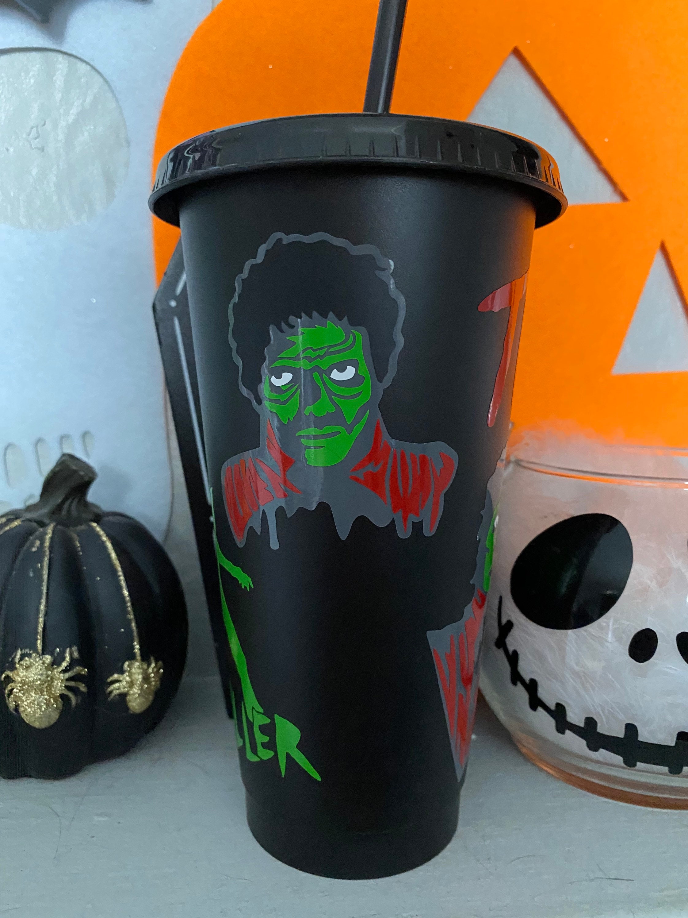 MJ Inspired Cup 24oz Cold Cups Halloween Season Thriller Etsy