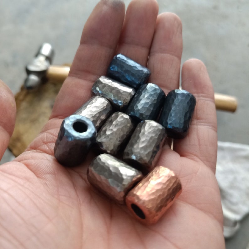 Paracord Bead hand Hammered Bead Iron Alloy Copper Etsy
