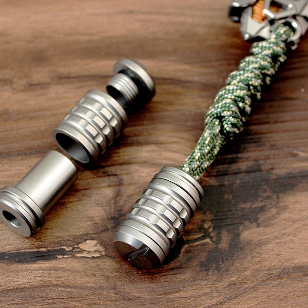 Paracord bead "Titanium End Bead" knife bead-lanyard bead-EDC bead-custom bead-gift for men-bracelet bead