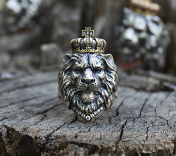 Royal Lion Ring Sterling Silver 925 Head Roaring Animal Ring Wild African  Lion Men Gift Present Jewelry Silverzone77 – Silverzone77 Store