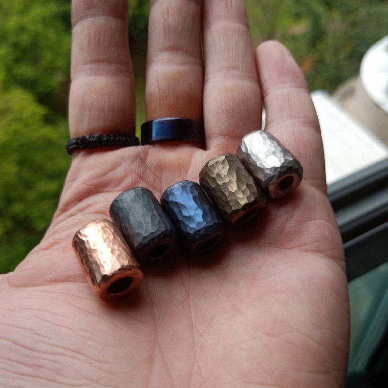 Paracord Bead hand Hammered Bead Iron Alloy Copper Etsy