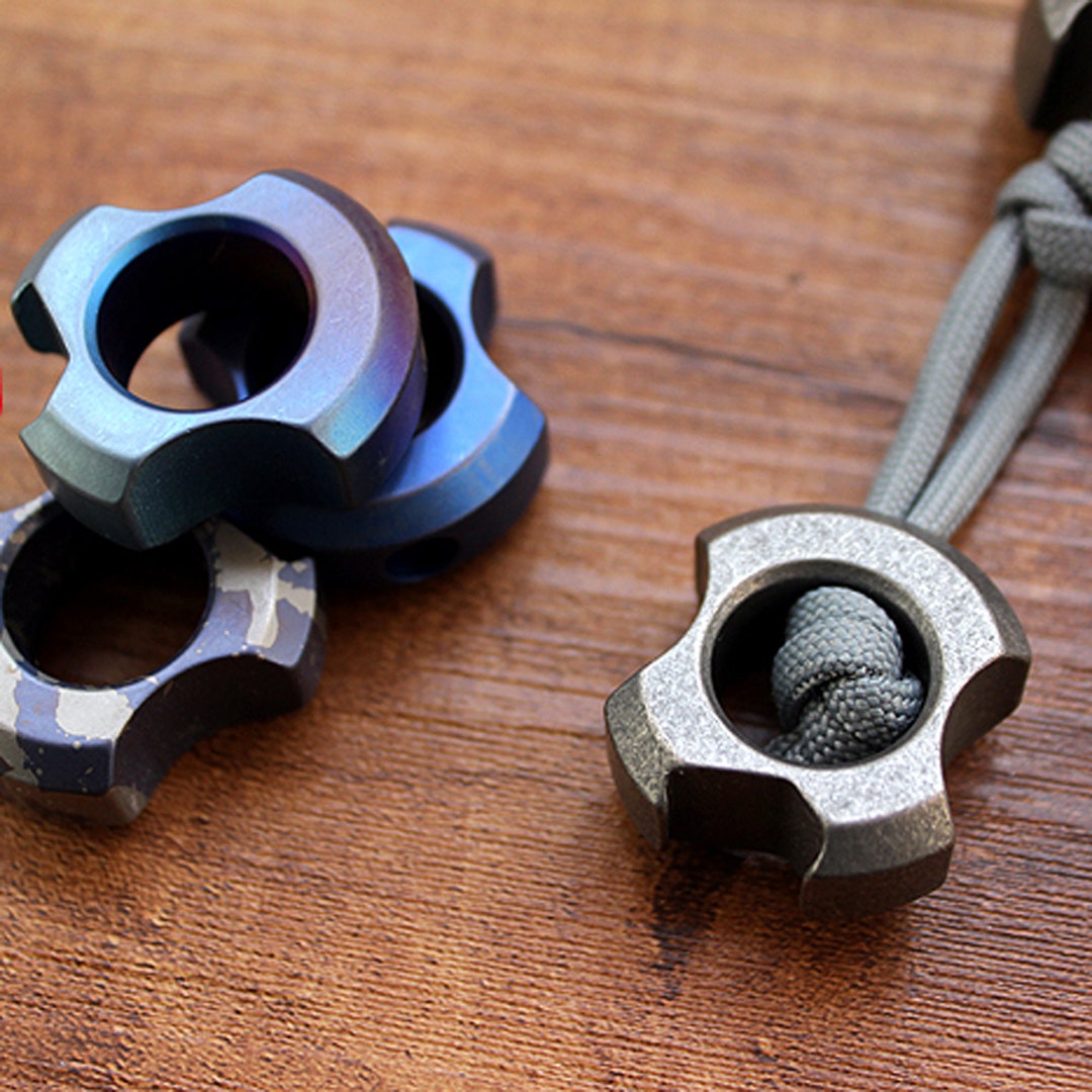 Paracord bead &quot;Titanium Bead&quot; lanyard knife bead-EDC-custom bead-gift for men-Cool zipper puller-zipper head EDC-Bottle opener