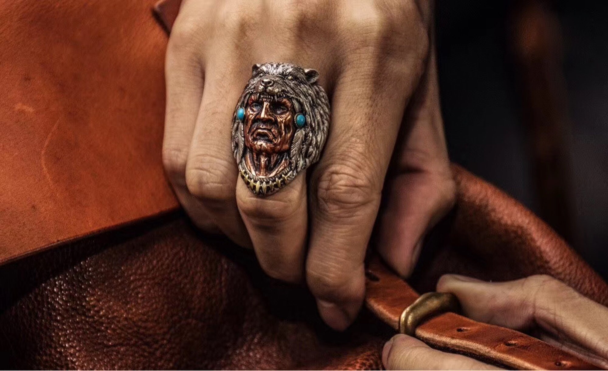 Native American Ring 925 Sterling Silver with calaite Red Etsy