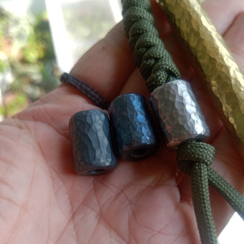 Paracord Bead hand Hammered Bead Iron Alloy Copper Etsy