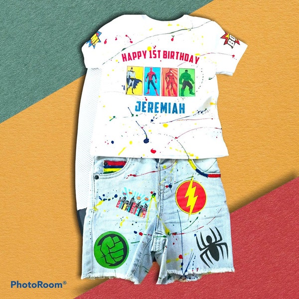 Superhero outfit - superhero- kids outfit- 1st birthday outfit - birthday outfit- baby outfit- hulk-spiderman-batman-flash