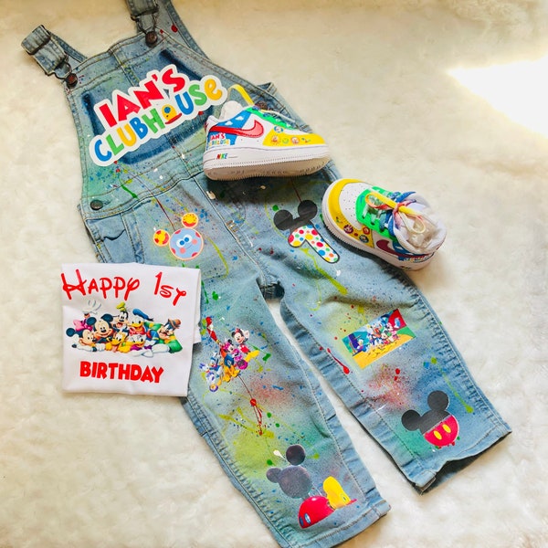 Mickey Mouse Outfit, Mickey mouse clubhouse outfit , birthday outfit , 1st birthday outfit , mickey mouse shoes