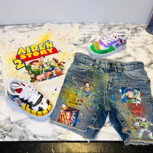ToyStory Outfit, woody and buzz outfit , birthday outfit , 1st birthday outfit , toystory shoes