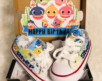 Baby Shark shoes -Costume Kids Shoes - custom converse- baby shoes - baby Shark - Elmo - CocoMelon - Mickey Mouse - rugrats - super hero