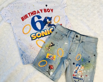 Sonic outfit - Sonic- kids outfit- 1st birthday outfit - birthday outfit- baby outfit-