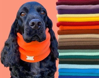 Fleece Dog Snood, Choice of Colours, Neck Warmer, Dog Scarf