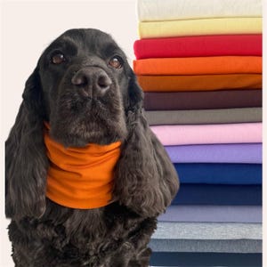 Dog Snoods in Plain Cotton Jersey, Neck Warmer, Dog Scarf, Sizes: S, M, L