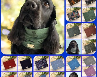 Dog Snoods in Cotton Jersey, Various Designs, Neck Warmer, Dog Scarf