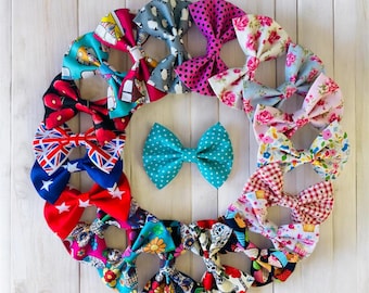 Dog Bow Tie, Various Designs in Cotton, Sizes: S/M/L