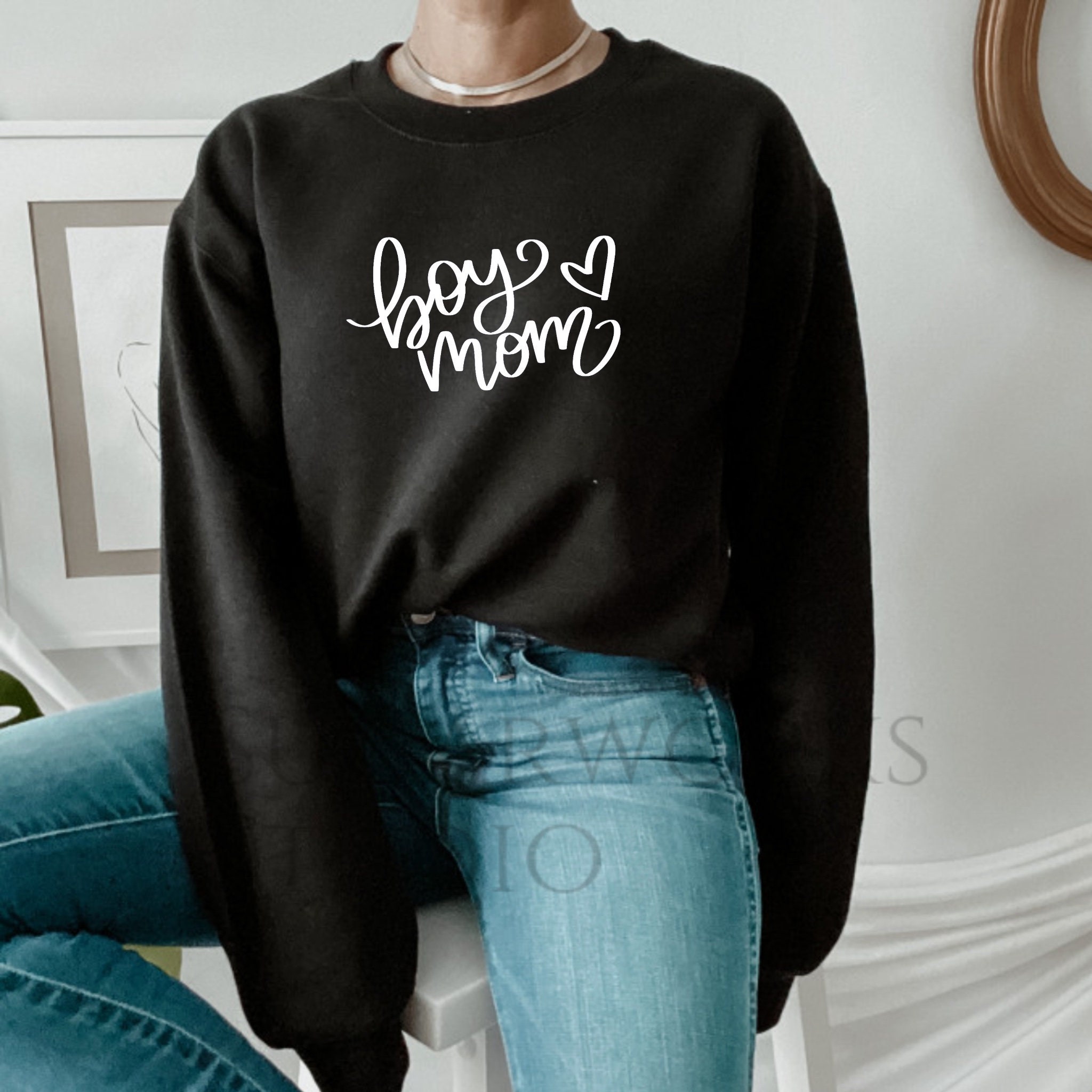 Boy Mom Sweater Funny Mom Life Mothers Day Minimalist Etsy