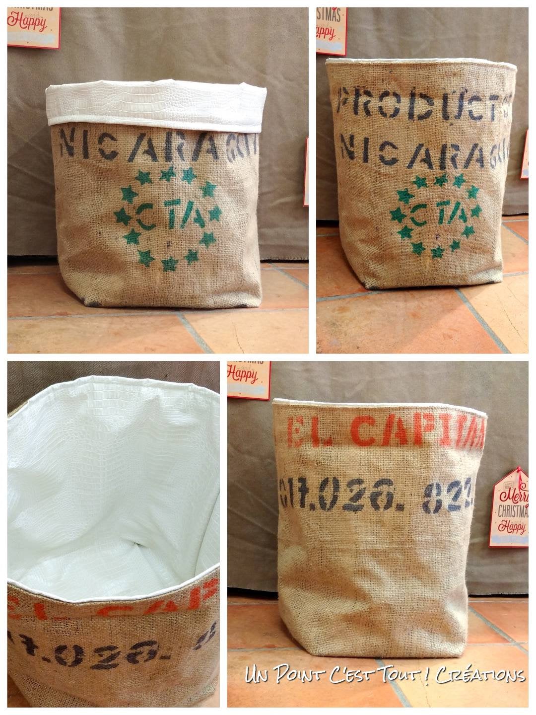 Grand Panier/Cache-Pot Toile de Jute