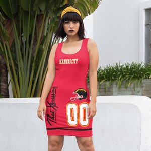 kansas city jersey dress Women's Gameday Couture White/Black Kansas City Chiefs Bling It Full Sequin  Jersey Dress