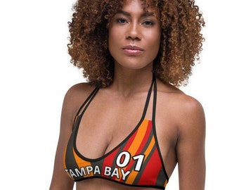 ThatXpression Reversible Tampa Bay Camo Striped Pewter Gold Jersey Bikini Swimsuit Set