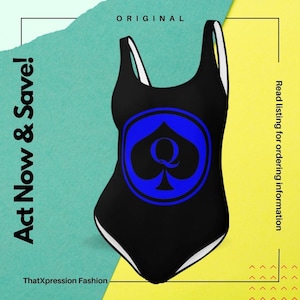 QOS Queen Of Spades One Piece Swimsuit