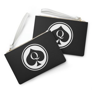 Queen Of Spades Collection Black Clutch Bag