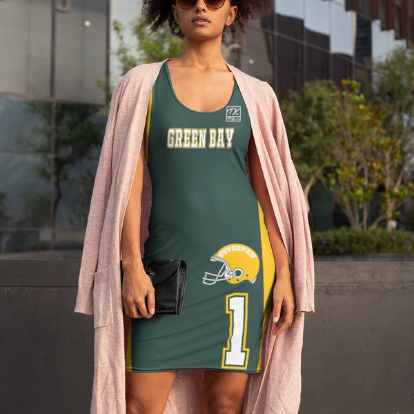 ThatXpression Green Bay Home Team Jersey Themed Dress