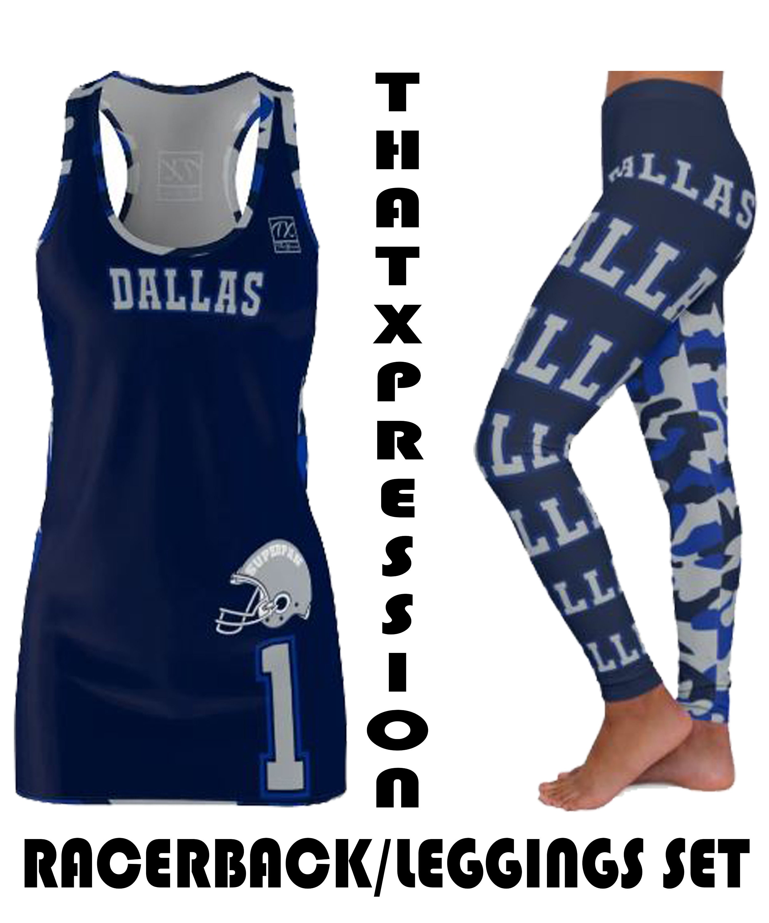 Thatxpression Fashion Dallas Leggings & Tunic Racerback Set -  Canada