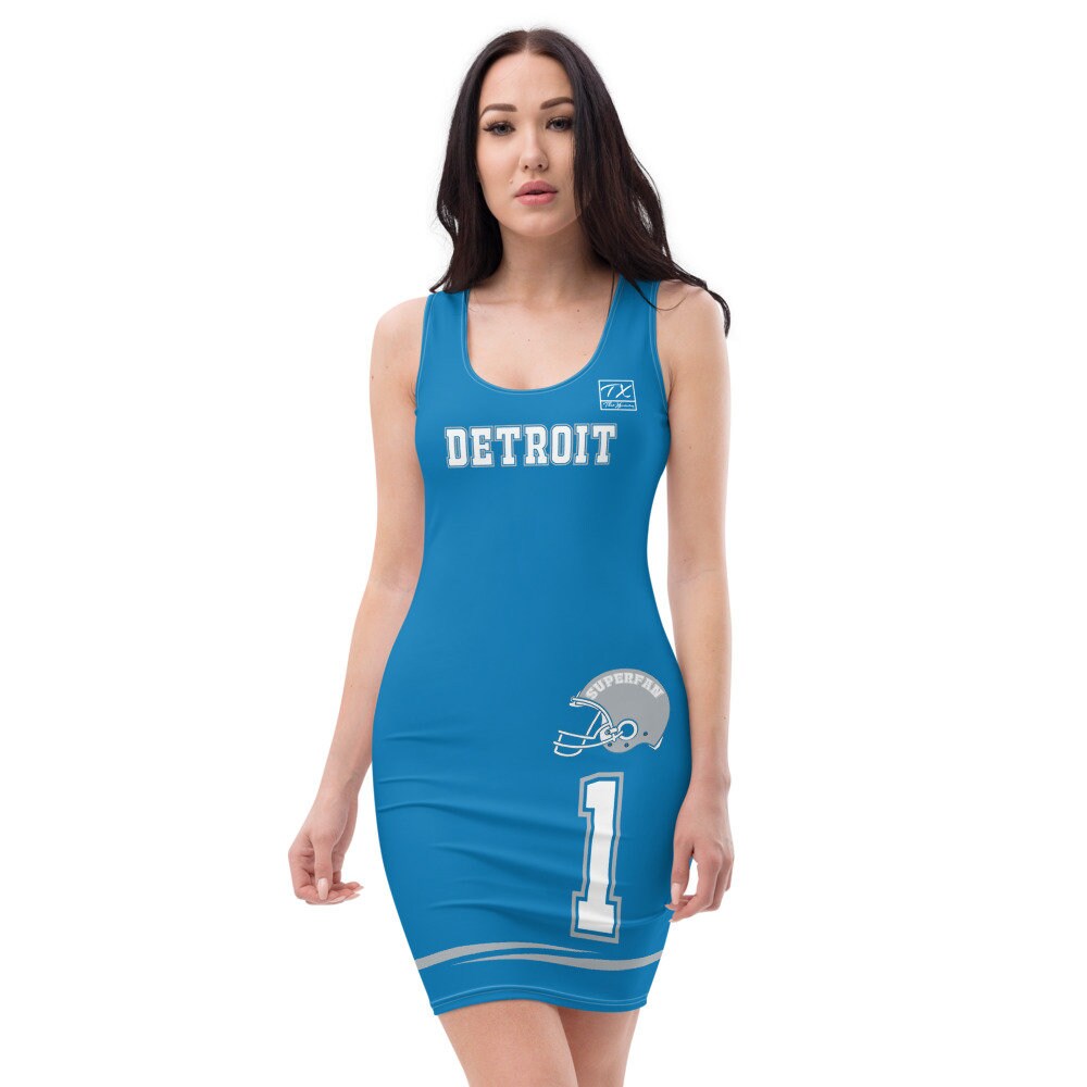 ThatXpression Fashion Fitness Detroit Themed Superfan Lions Dress