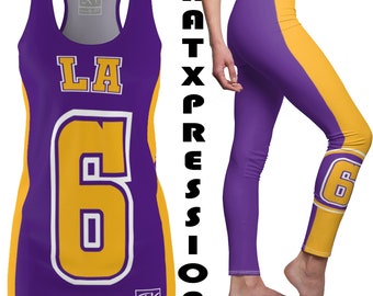 Thatxpression 6 Big Print Los Angeles Jersey Themed Top 