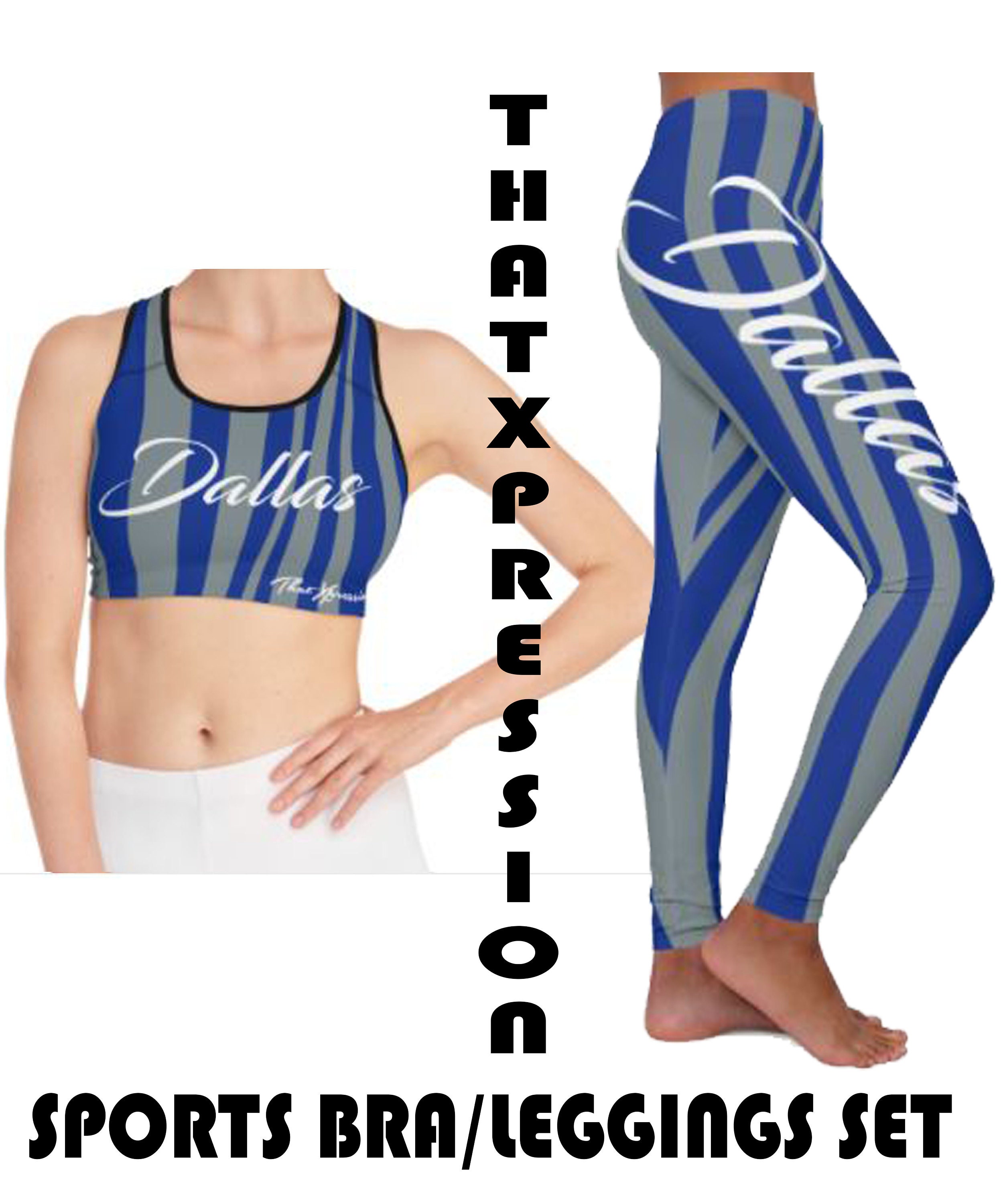 Thatxpression Fashion Dallas Leggings & Sports Bra Set 