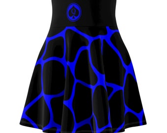 ThatXpression QOS Queen Of Spades High Waist Women's Skater Skirt-HW1