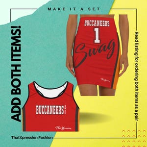 ThatXpression Fashion Buccaneers Skirt & Sports Bra Set