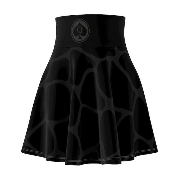 ThatXpression QOS Queen Of Spades High Waist Women's Skater Skirt-HW1