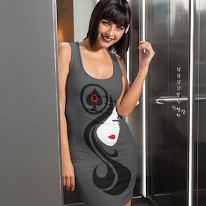 Queen Of Spades QOS Adult Hot Wife Lifestyle Fitted Racerback Dress