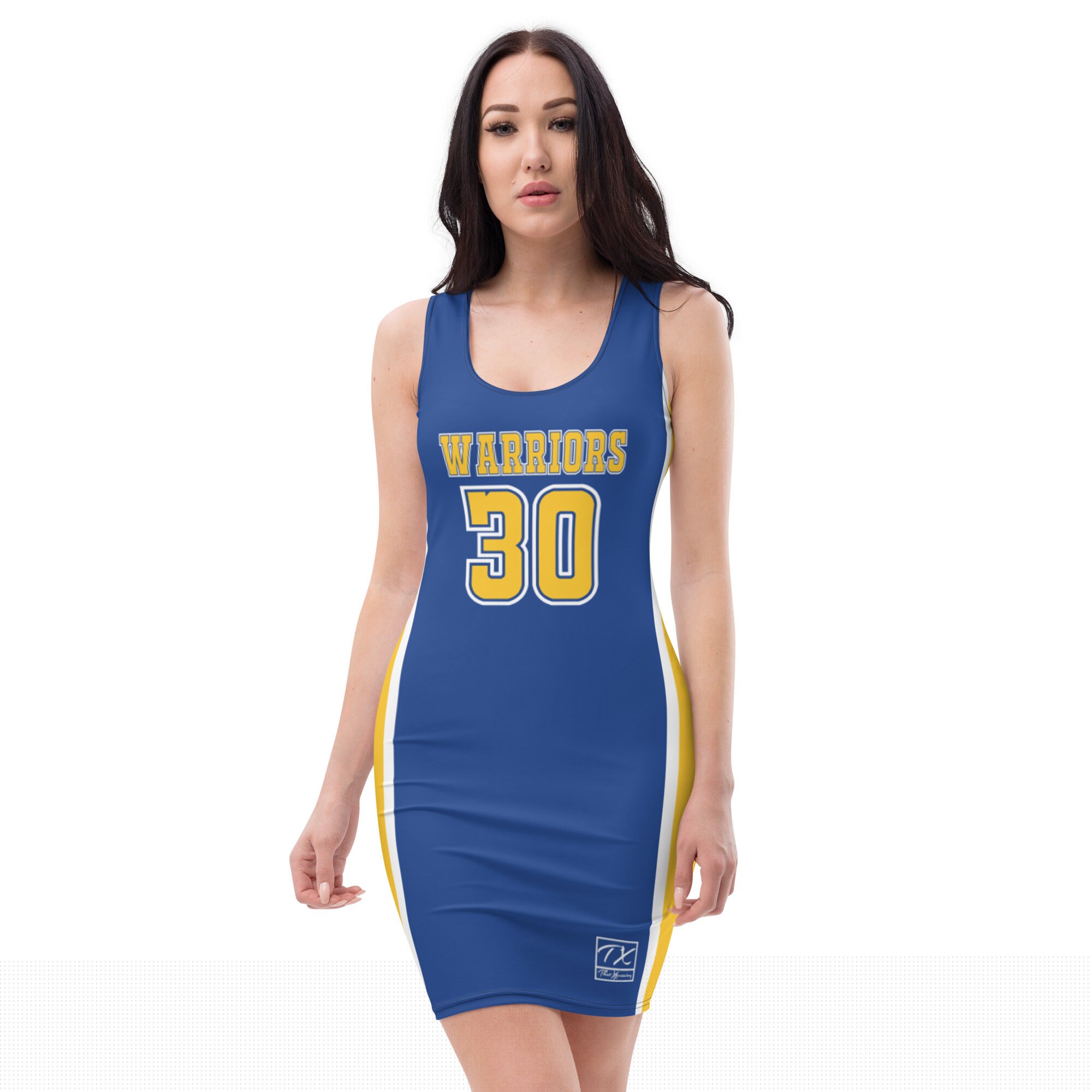ThatXpression's Two Tone Golden State Fan Jersey Racerback Dress ThatXpression's Two Tone Golden State Fan Jersey Racerback Dress