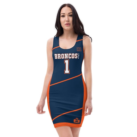 broncos jersey dress Girls Preschool Orange/Navy Denver Broncos Heart to Heart Jersey Dress
