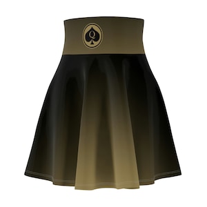 ThatXpression QOS Queen Of Spades High Waist Swirl Women&#39;s Skater Skirt-HW1