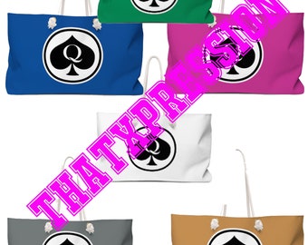 Queen Of Spades Oversized Stylish Beach Pool Lake Weekender Bag