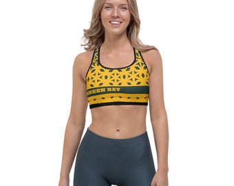 Green Bay Gym Fitness Yoga Sports Bra by ThatXpression